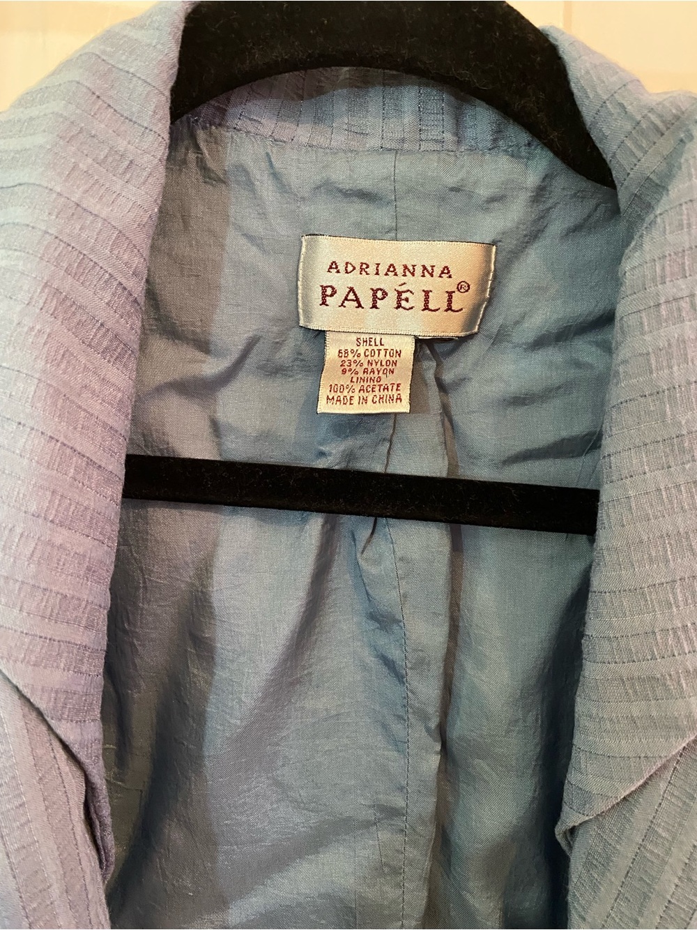 Adrianna Papell Pastel Blue Textured Open-Front Blazer And Pant Set - Picture 3 of 5